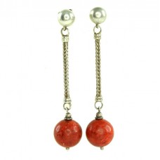 Cercei tassel decorați cu anturaje de coral porifera | argint 925 | Indonezia Cercei tassel decorați cu anturaje de coral porifera | argint 925 | Indonezia