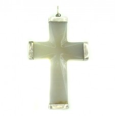 Impresionant pandant religios sculptat în agat gri   | montură în argint | Marea Britanie Impresionant pandant religios sculptat în agat gri   | montură în argint | Marea Britanie