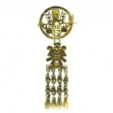 Rafinată broșă - pandant Etruscan Revival | argint aurit | Italia Rafinată broșă - pandant Etruscan Revival | argint aurit | Italia