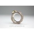 inel statement. aquamarin natural. aur 14 k & argint. bijuterii de designer