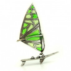 Miniatură windsurf din argint emailat plique-a-jour | Italia  Miniatură windsurf din argint emailat plique-a-jour | Italia