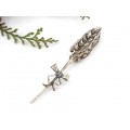 Miniatură din argint redată sub forma forma unui spic de grâu | porte-bonheur al abundenței și prosperității 