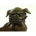 Statuetă okimono din bronz | Komainu - Shisa - Foo Dog | perioadă Meiji - Taisho | Japonia