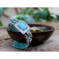 Brățară cuff amerindiană | argint & turcoaze naturale | designer Carolyn Pollack