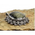Opulent pandant locket mexican | argint &  obsidian Gold Sheen | cca. 1950