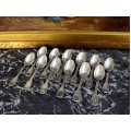 Set de lingurițe din argint | 12 piese | în cutia originală  | atelier Michelangelo Clementi | Italia cca.1945