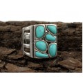 Inel modernist amerindian decorat cu turcoaze naturale | Turquoise Rain Drops | Statele Unite