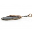Pandant statement Winter Leaf | argint aurit  & agat natural | anii 2010
