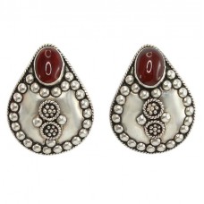 Impresionanți cercei etnici orientali din argint decorat cu agate carnelian | prindere clips | atelier Sezgin | Turcia Impresionanți cercei etnici orientali din argint decorat cu agate carnelian | prindere clips | atelier Sezgin | Turcia