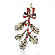 Miniatură din argint emailat pentru decor de Crăciun | ramură de vâsc | atelier I Gemelli | Italia Miniatură din argint emailat pentru decor de Crăciun | ramură de vâsc | atelier I Gemelli | Italia
