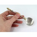 Splendidă linguriță din argint pentru copii | gravură manuală și accente vermeil | Franța cca. 1870