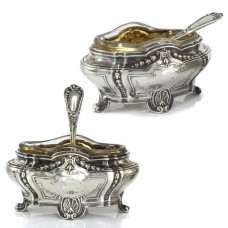 Rafinată garnitură de solnițe neo-rococo din argint 950 | atelier Emile Puiforcat - Paris | cca.1880 Rafinată garnitură de solnițe neo-rococo din argint 950 | atelier Emile Puiforcat - Paris | cca.1880