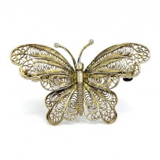 Broșă din argint filigranat și aurit  | Fluture |  manufactură de atelier genovez | anii ''70 Broșă din argint filigranat și aurit  | Fluture |  manufactură de atelier genovez | anii ''70