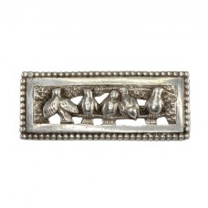 Delicată broșă Art Nouveau din argint | Turturele | manufactură de atelier francez | cca.1900  Delicată broșă Art Nouveau din argint | Turturele | manufactură de atelier francez | cca.1900
