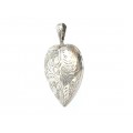 Impresionant pandant locket din argint gravat manual locket | Love Of My Heart | Marea Britanie