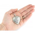 Impresionant pandant locket din argint gravat manual locket | Love Of My Heart | Marea Britanie
