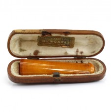 Muștiuc pentru trabuc din chihlimbar natural | retailer H Sonette | Belgia cca.1900  Muștiuc pentru trabuc din chihlimbar natural | retailer H Sonette | Belgia cca.1900