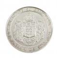 Medalie omagială din argint : Regele Mihai după 50 de ani de monarhie în exil | tiraj 50 exemplare | Monetăria Statului 1997
