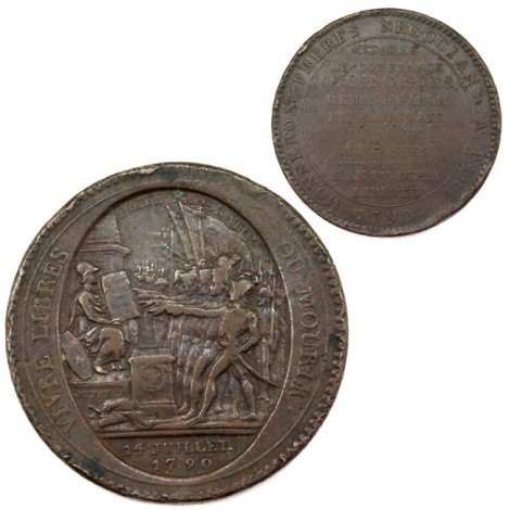 Monedă 5 SOLS  1792   |  Vivre libres ou mourir  |  VF | Monneron - Paris |  Franța
