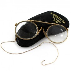 Ochelari pince nez Fits-U laminați cu aur galben | brevet  Jules Cottet | cca.1900 Franța Ochelari pince nez Fits-U laminați cu aur galben | brevet  Jules Cottet | cca.1900 Franța