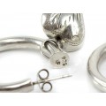 Cercei hoop accesorizațí cu inimioare gravate manual | argint 925 | atelier Chapal-Zenray | Statele Unite