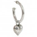 Cercei hoop accesorizațí cu inimioare gravate manual | argint 925 | atelier Chapal-Zenray | Statele Unite