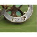 Rafinată broșă victoriană rolled gold decorată cu opale naturale | Marea Britanie | cca.1860