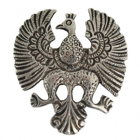 Veche broșă - amuletă amerindiană | Thunderbird | argint 950 | Peru cca. 1940