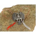Veche broșă - amuletă amerindiană | Thunderbird | argint 950 | Peru cca. 1940