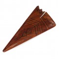 Inedită broșă modernistă amerindiană sculptată în lemn exotic de Cocobolo | Arowhead | Statele Unite 