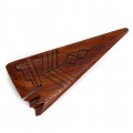 Inedită broșă modernistă amerindiană sculptată în lemn exotic de Cocobolo | Arowhead | Statele Unite 