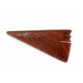 Inedită broșă modernistă amerindiană sculptată în lemn exotic de Cocobolo | Arowhead | Statele Unite 