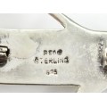 Inedită broșă modernistă din argint sterling | atelier Reo Company | Statele Unite cca.1960