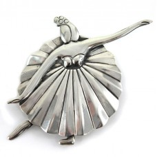 Broșă mexicană din argint stilizată sub forma unei dansatoare de flamenco | cca.1980 Broșă mexicană din argint stilizată sub forma unei dansatoare de flamenco | cca.1980