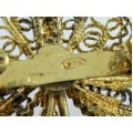 Broșă vintage din argint filigranat și aurit stilizată sub forma unui fluture | Italia anii 1970 