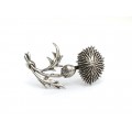 Broșă vintage modernistă din argint stilizată sub forma unei flori Armurariu | atelier Lang | Statele Unite cca. 1950 -1960