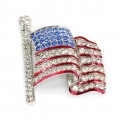 Broșă autentică Swarovski American Flag | Statele Unite anii '90