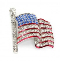 Broșă autentică Swarovski American Flag | Statele Unite anii '90