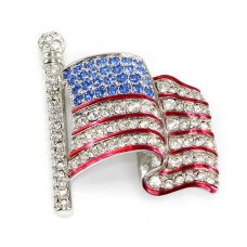 Broșă autentică Swarovski American Flag | Statele Unite anii '90 Broșă autentică Swarovski American Flag | Statele Unite anii '90