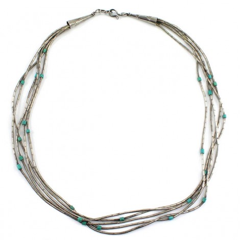 Rafinat colier amerindian din argint decorat cu turcoaze naturale Royston |  Statele Unite