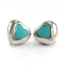 Cercei stud din argint decorați cu turcoaze naturale Royston | manufactură unicat | Mexic cca. 1980 Cercei stud din argint decorați cu turcoaze naturale Royston | manufactură unicat | Mexic cca. 1980