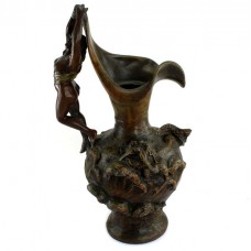 Monumentală carafă Art Nouveau atribuită artistului Charles Theodore Perron | bronz spelter patinat | cca.1900 Franța Monumentală carafă Art Nouveau atribuită artistului Charles Theodore Perron | bronz spelter patinat | cca.1900 Franța