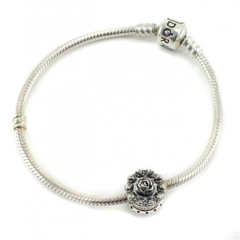 Brațară autentică Pandora accesorizată cu charm ”Happy Birthday” | Olanda | anii 2010