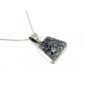 Colier din argint accesorizat cu un pandant statement decorat cu Obsidian Snowflake natural | Mexic | cca.1990