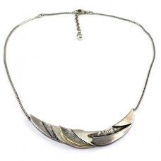 Colier cinetic scandinav din argint texturat și patinat | Studio Art Jewelry | Danemarca cca. 1970 Colier cinetic scandinav din argint texturat și patinat | Studio Art Jewelry | Danemarca cca. 1970