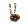 Colier de perle tahitiene decorat cu amuletă de Pietersit natural | Statele Unite
