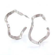 Cercei creole moderniste din argint | Art Studio Jewelry | Statele Unite | cca. 1970 Cercei creole moderniste din argint | Art Studio Jewelry | Statele Unite | cca. 1970