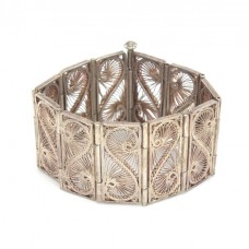 Impresionantă brățară tunisiană manufacturată prin tehnica filigranării în argint | cca. 1930 -1940 Impresionantă brățară tunisiană manufacturată prin tehnica filigranării în argint | cca. 1930 -1940