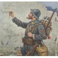 gravura de presa 1916 : Vive la Romanie! Franta