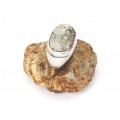 Spectaculos inel mid-century cu anturaj Druzy MoonStone | manufactură în argint | Statele Unite cca. 1960